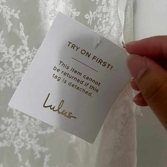 Lulus Loveliest Dream White Satin Jacquard Backless Mermaid Maxi Dress - Size M - Picture 5 of 6